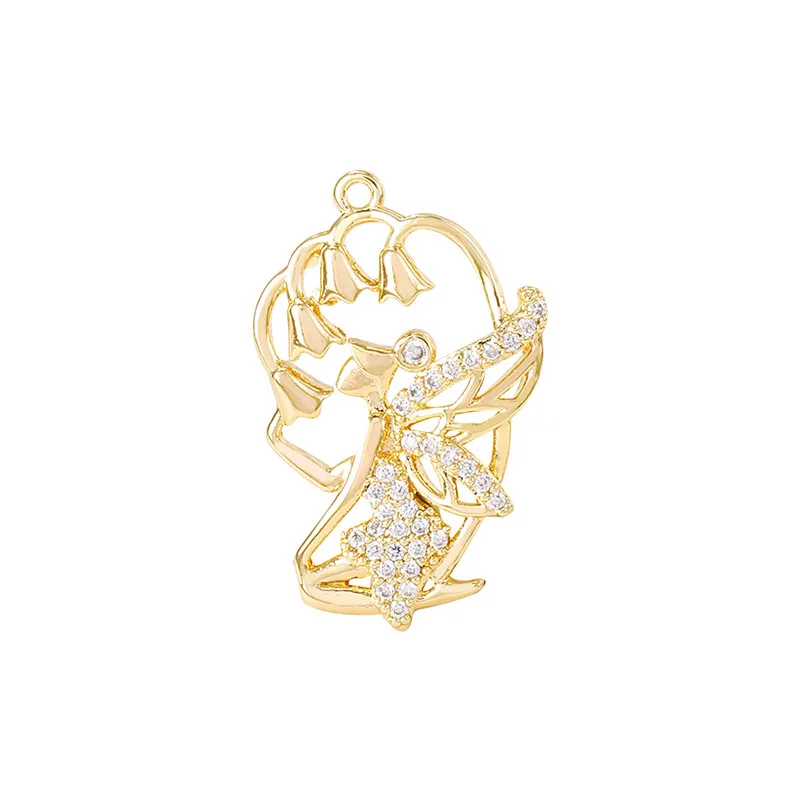 Factory Wholesale Gold Color Brass Angel Charms Pendants Necklace Bracelet Earring Diy Jewelry Making Supplies Accessories Parts | Украшения