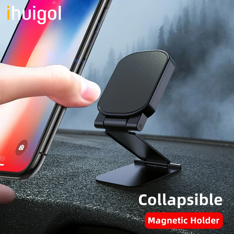 

ihuigol Universal Magnetic Holder Car Phone Holder Stand For iPhone 11 Pro Max Adjustable Folding Tablet Desktop Magnet Bracket
