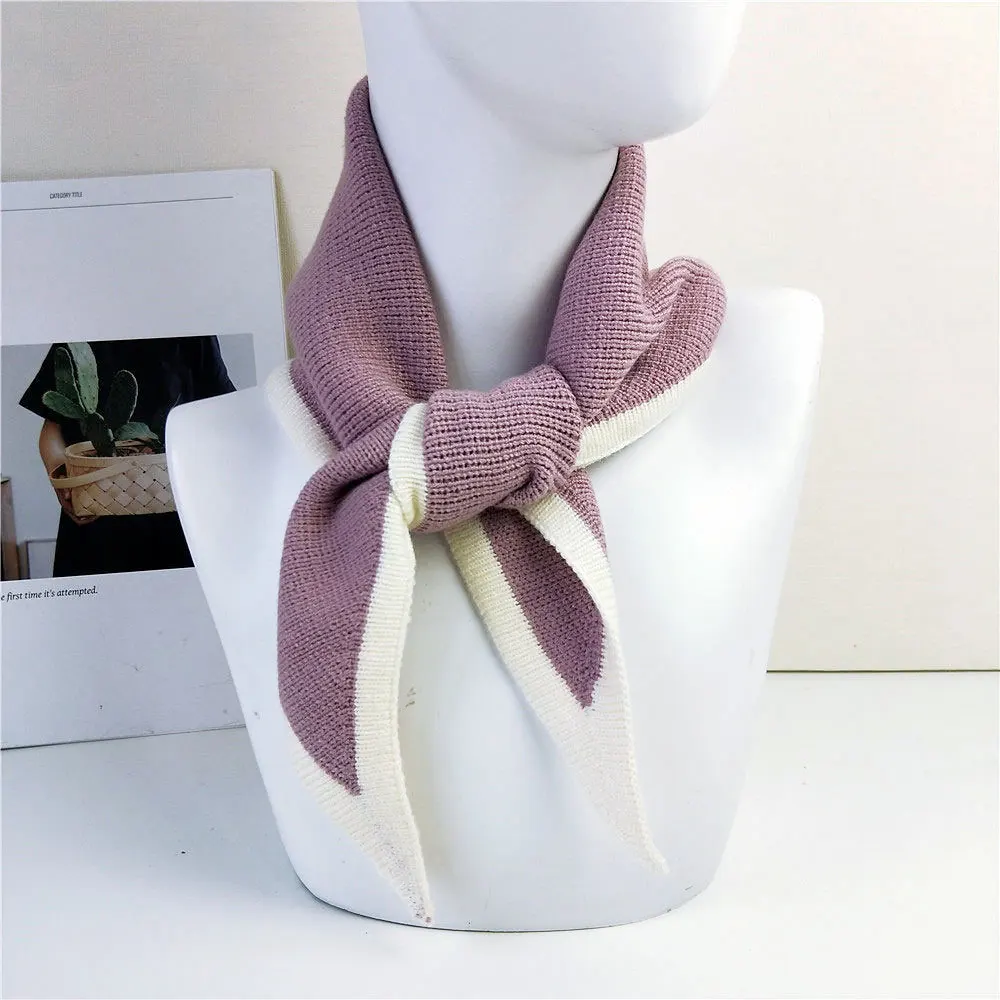 

2020 New Winter Black Pink Yellow Green Solid Color Plain Knit Triangle Collar Scarf Women Men Knitted Neck Warmer Scarfs Shawls