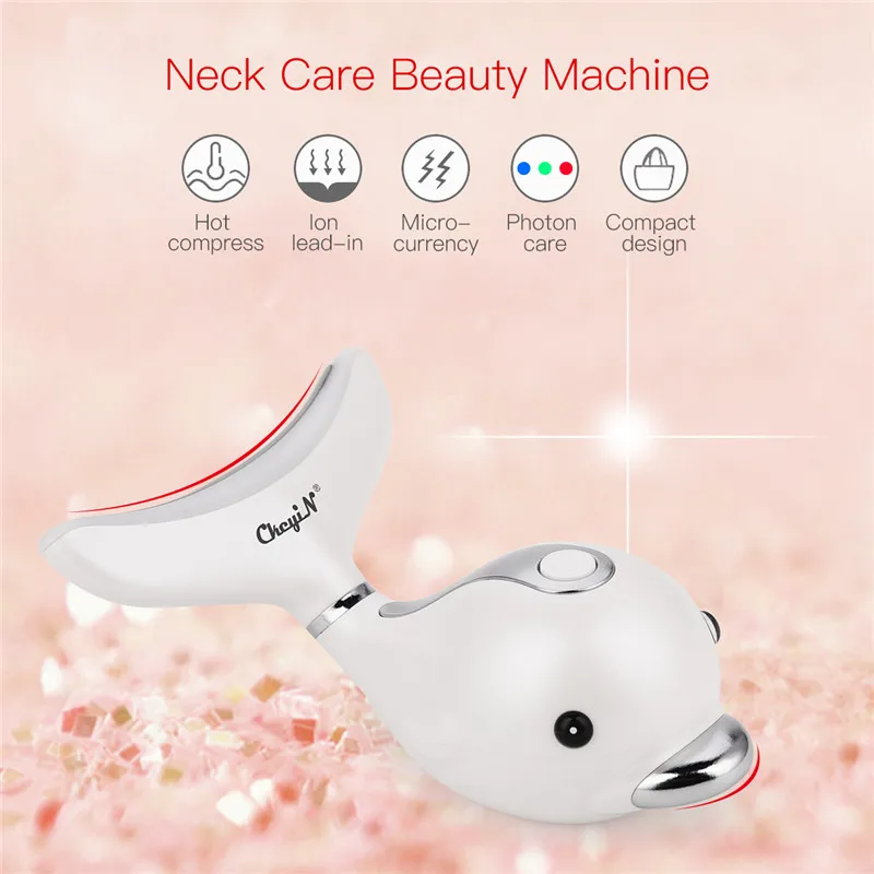 

LED Photon Face Neck Lift Slimmer Massager Hot Compress Vibration Anti Wrinkle Remover Lifting Firming Facial Body Massage Tool