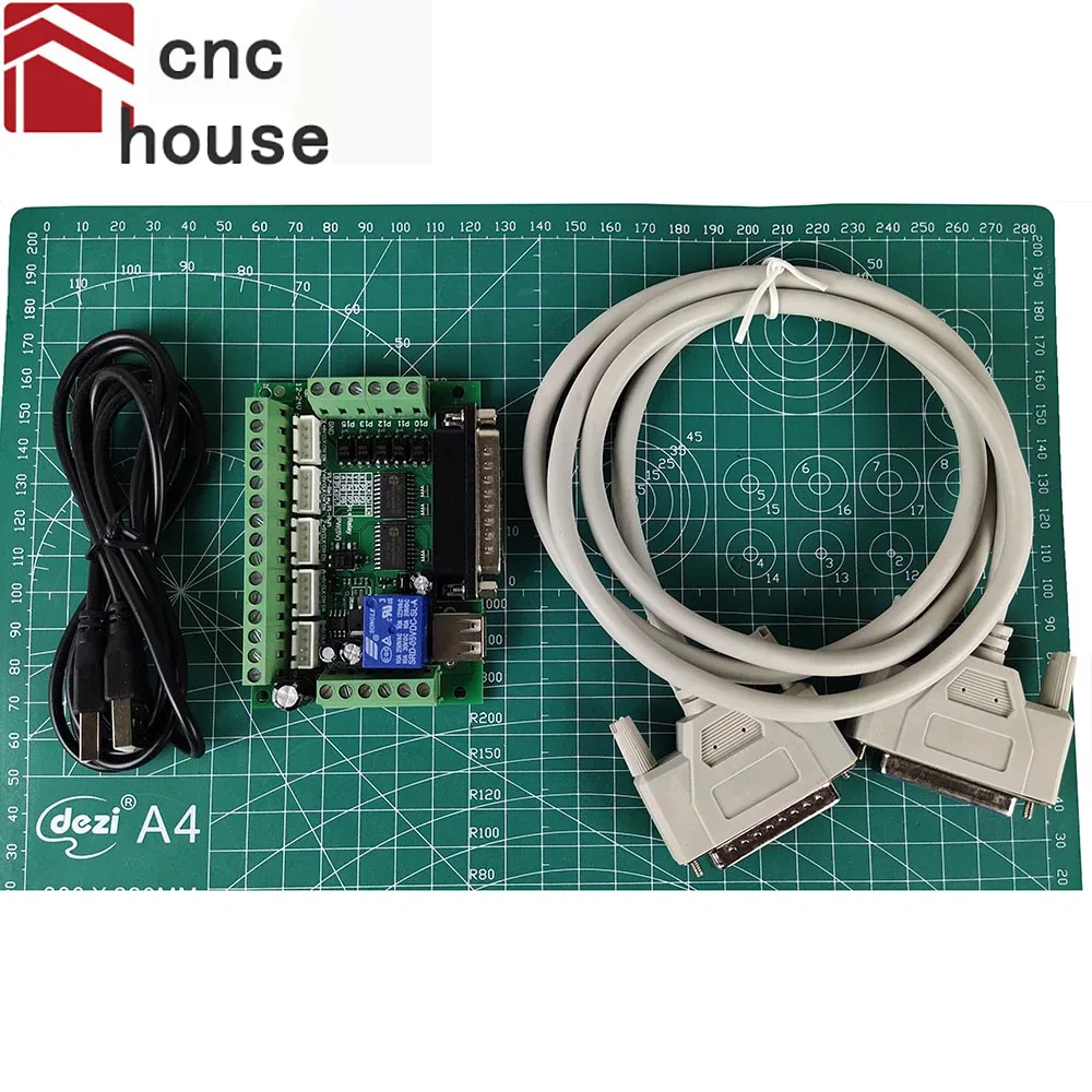 Mach3 Macchina Per Incidere 5 Assi Cnc Scheda Di Controllo, Con Accoppiatore Ottico, Di Azionamento Del Motore, Con 25-Pin Porta Parallela Cavo Usb