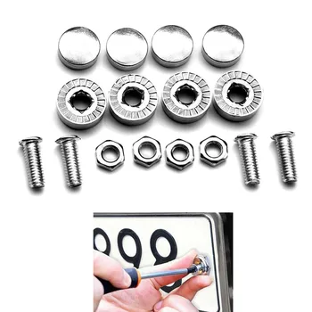 

4pcs/Set Chrome Anti-theft Screws Car License Plate Bolts Frame Screws