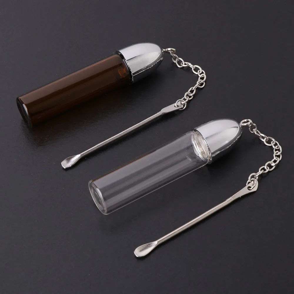 ZLROWR Random Color Box Storage Dispenser Pill Case Snuff Bottle With Metal Spoon 3
