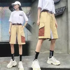 Стильные летние женские шорты, модные свободные хлопковые широкие шорты конфетного цвета, повседневные шорты, уличная Женская одежда, большие размеры - Цвет: 1