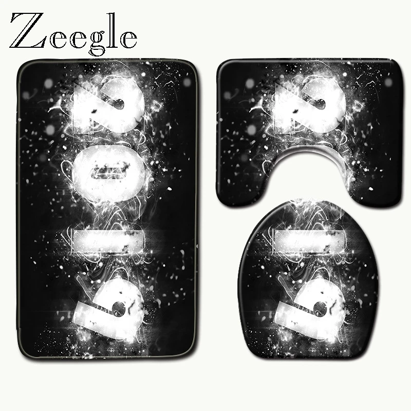 Zeegle Печатный коврик для ванной комнаты пены с эффектом памяти коврики для туалета коврик для ванной нескользящие коврики напольный ковер набор для ванной комнаты Быстросохнущий коврик