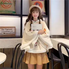 Aliexpress - Cloak And Velvet Hooded Retro Jacket Women’s Fall/winter Sweater Short Short School Style Japanese Cute Cloak Hooded Top