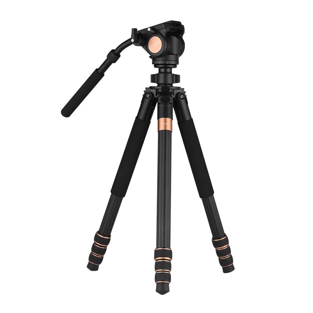 Andoer Professional Carbon Fiber 69inch Video Camera Tripod with Fluid Drag Head for Canon Nikon Sony DSLR
