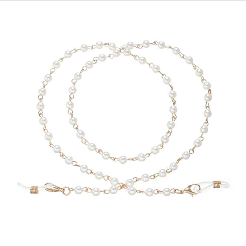 Chic Fashion Reading Glasses Chain For Women Metal Sunglasses Cords Casual Pearl Beaded Eyeglass Chain For Glasses Women