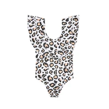 Летнее цельное бикини для дочки в стиле ретро; купальник с леопардовым принтом в стиле бохо; детский купальник; L