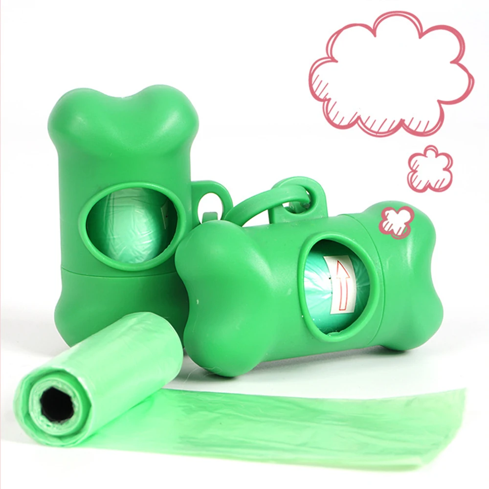 Puppy Dog Poop Scooper Bags Dispenser Garbage Bag Set Poop Collector