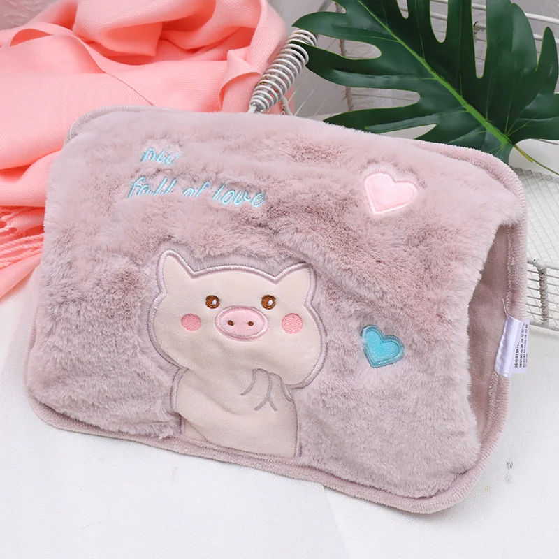 light grey bags New Electric Hot Water Bottle Cartoon Puppy Charging Hand Warmer Creative Warm Baby Hot-water Bag Winter Warm Heating Bag hz-390 - Color: light grey bags