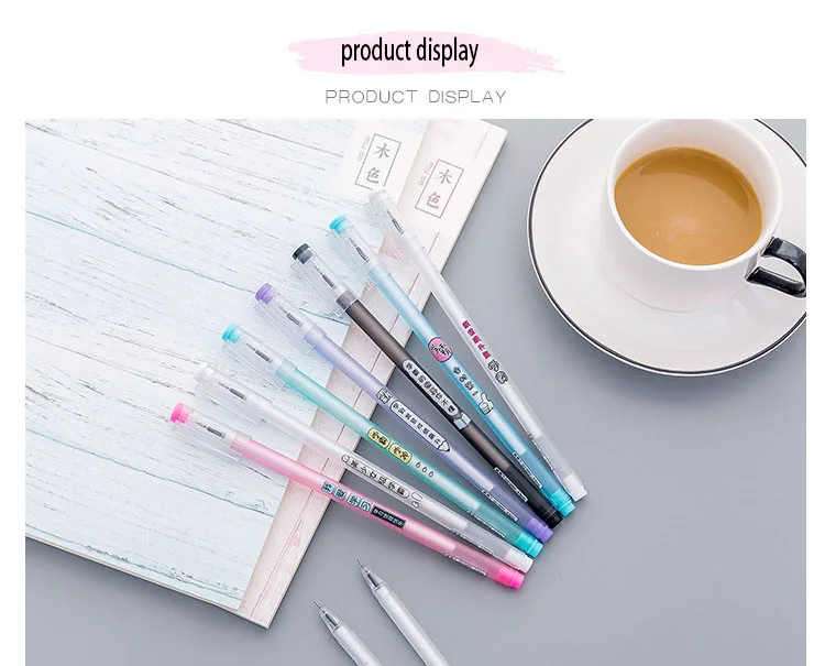 Student tide language neutral pen black water-based pen creative text control students test writing pen stationery