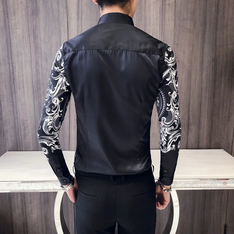 2019-New-Black-Shirt-Men-Slim-Fit-Long-Sleeve-Camisa-Masculina-Chemise-Homme-Social-Men-Club (4)