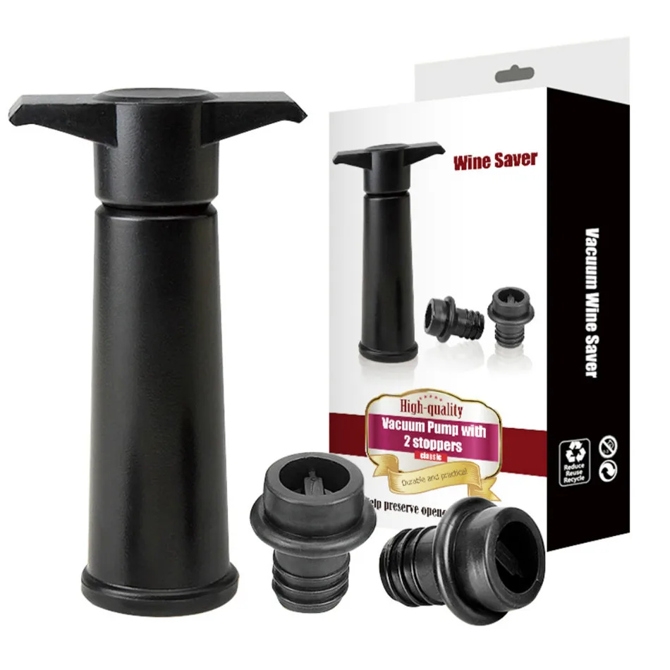 2 plug box 1 Набор, вакуумная пробка для закупоривания бутылок, набор, 1 насос+ 2 крышки, герметичный консервант, бутылка для вина, напитков, шапка, колпачки, силиконовые винные пробки - Цвет: 2 plug box