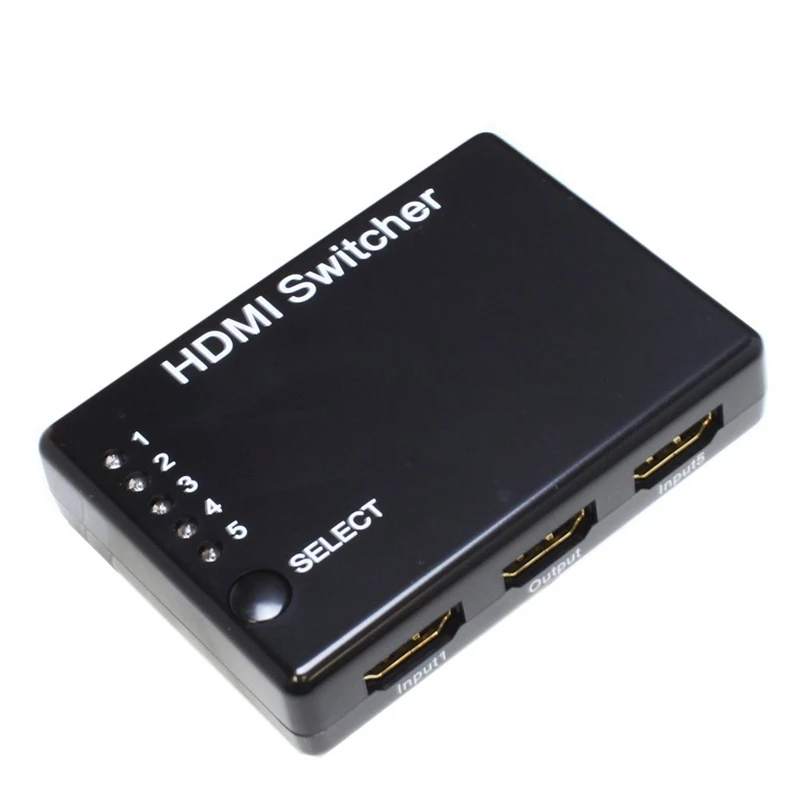 5 Порты и разъёмы умный HDMI переключатель (автоматическое переключение между 5 вход источников, ИК-пульта дистанционного управления и