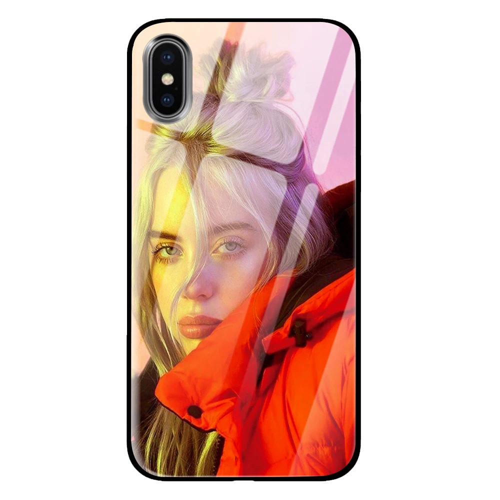 Billie Eilish роскошные чехлы из закаленного стекла для samsung Galaxy S10 S8 S9 Plus Note 8 9 - Цвет: 4