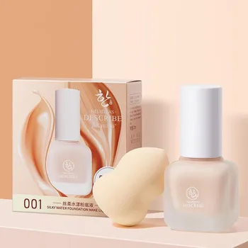 

Silky Watery Liquid Foundation Oil Control Lightweight Breathable Foundation Concealer Modification Acne Marks BB Cream