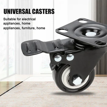 

PU Casters 4pcs Casters Heavy Duty 2/1.5 Inch Pneumatic Caster Wheels No Noise Wheels Top Plate ALI88