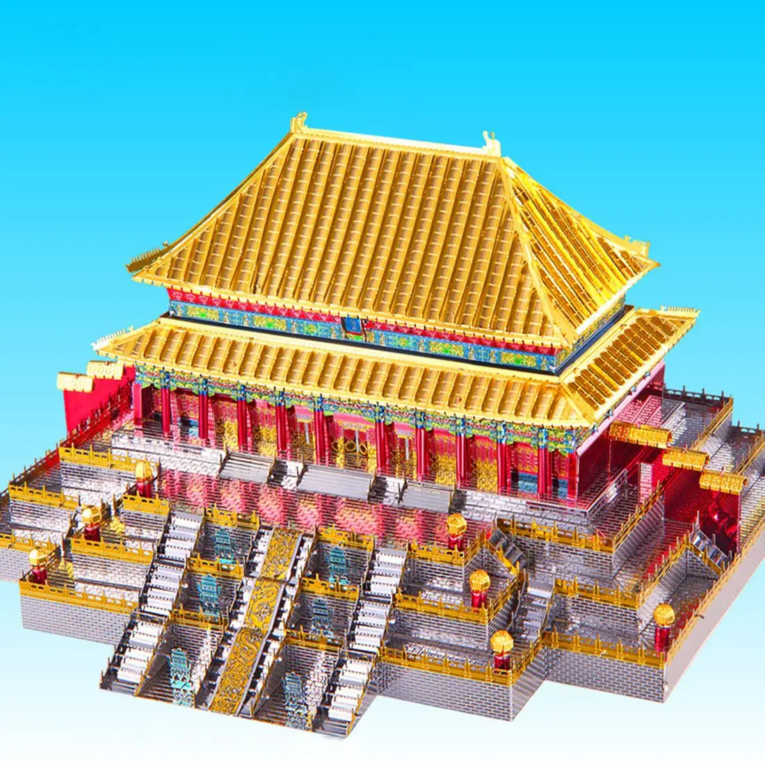 Hall of Supreme Harmony Tang Райская Строительная модель наборы DIY 3D металлические Пазлы сборные Пазлы игрушки модели строительные наборы