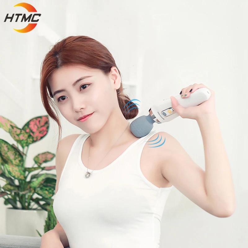 

HTMC Handheld Electric Wand Massager Vibrating Kneading Cordless Rechargeable for Back Neck Shoulder Full Body Pain Relief