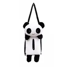 Стильный Креативный милый мультфильм панда заднее сиденье автомобиля Висячие плюшевые салфетки бумажный держатель коробка