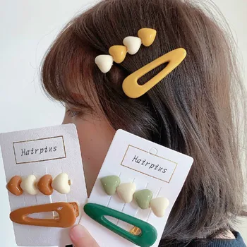 

2Pcs/set Spring Series Duckbill Clip Sweet Color Flower Hairpin Bangs Clip Barrette Suit Headwear Styling Tools Accessories