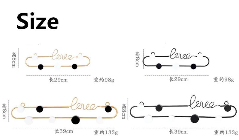 Nordic LOVE Iron Hooks Handmade Wall Hanging Practical Coats Key Receiving Decorative Hook Multifunction Home Golden Metal Racks