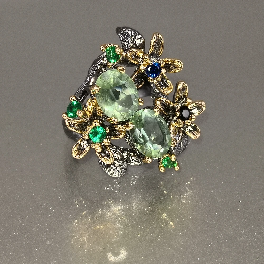 Beste Dreamcarnival 1989 Prachtige Cz Ringen Voor Vrouwen Engagement Party Vintage Bloem Ring Opvallende Olivijn Zirkoon Sieraden WA11688