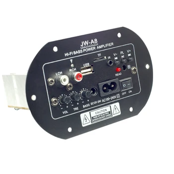 

JW-A8 100~200W Home Audio Car Amplifier 12V24V220V Fever Class Subwoofer Power Amplifier Board Card USB Remote Control