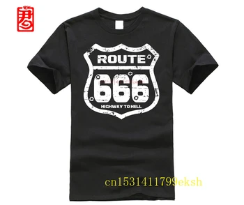 

666 HIGHWAY TO HELL MOTORCYCLE T SHIRT, CAFE RACER, MUSCLE CAR, MEN'S T SHIRT,Mercede