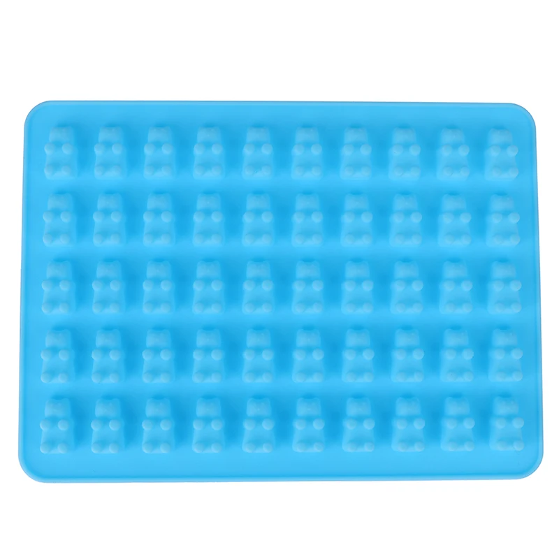 Силиконовая форма кухонный инструмент для украшения торта Форма для льда формы 3D помадка 53 силиконовые полости липкие конфеты производитель шоколада - Цвет: Синий