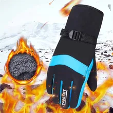 Перчатки зимние водонепроницаемые противоскользящие спортивные теплые бархатные лыжные перчатки для катания на лыжах Велоспорт и 4s27
