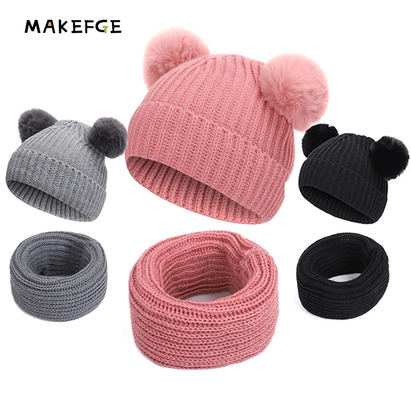 

2019 new Baby Hat Pompon Winter Children Hat Knitted Cute Cap For Girls Boys Casual Solid Color Girls Hat Baby Beanies Children