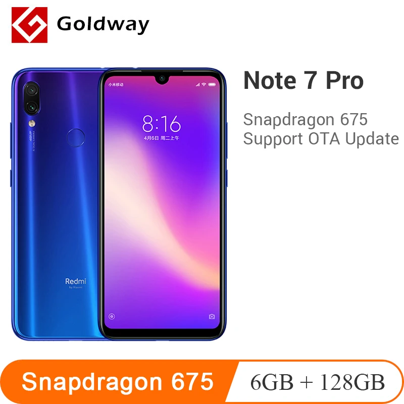 

Xiaomi Redmi Note 7 Pro 6GB RAM 128GB ROM Smartphone Snapdragon 675 Octa Core 4000mAh 18W Quick Charger 48MP Dual Camera