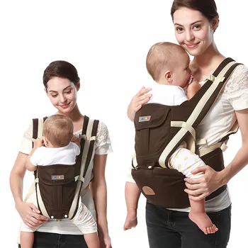 

OLOEY Ergonomic Baby Carrier Backpack Breathable Kangaroo Baby Wrap Sling Waist Stool Removable