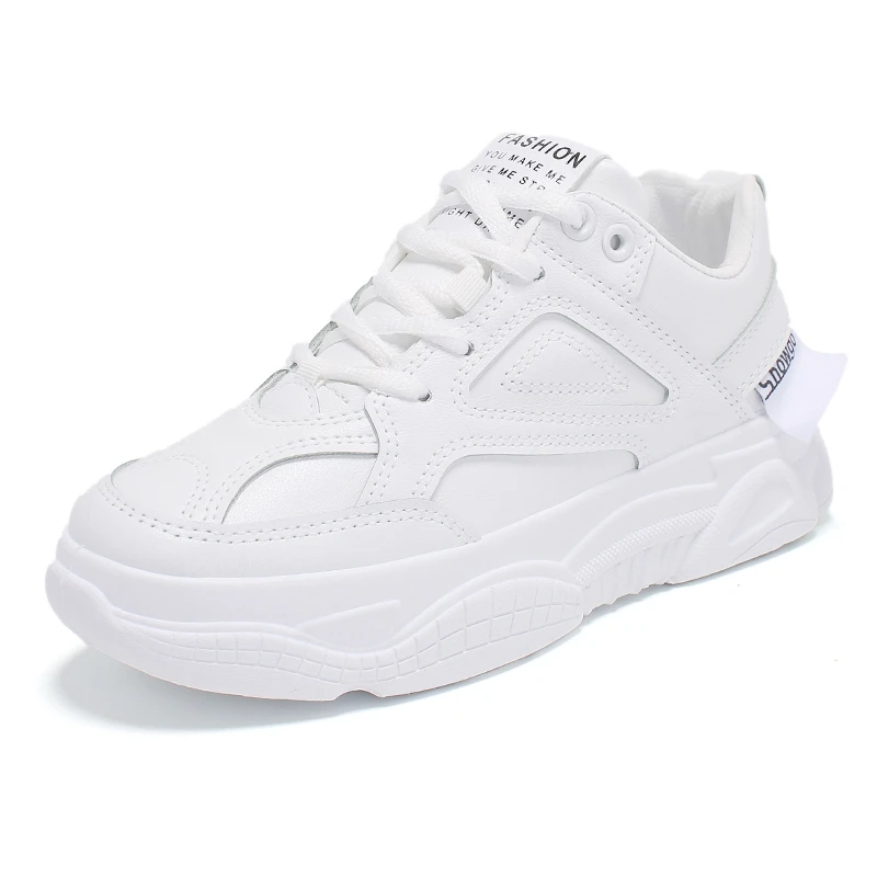 Женские повседневные кроссовки на платформе, размер 35-44, дышащие,, женские модные сетчатые кроссовки, Женская Вулканизированная Белая обувь, женская обувь, B1393 - Цвет: Белый