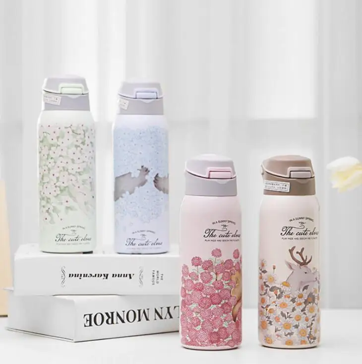 

Thermal Flask With Straw Stainless Steel Sport Insulation Cup 350ml Portable Water Bottle Vacuum Tumbler Mug Thermocup for Kids