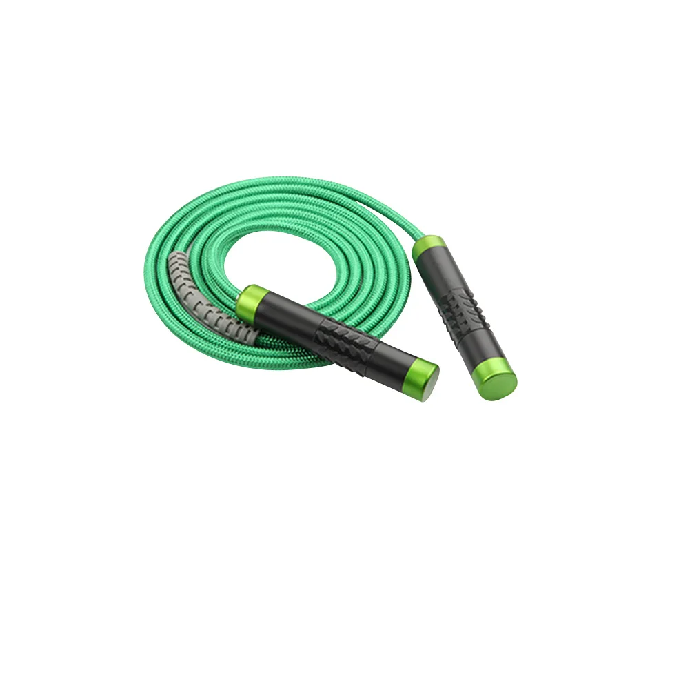Green Cotton Rope Регулируемая тренировка аэробные упражнения тренажерный зал скакалка эластичная одежда стойкая фитнес несущая Нескользящая ручка - Цвет: Green Cotton Rope