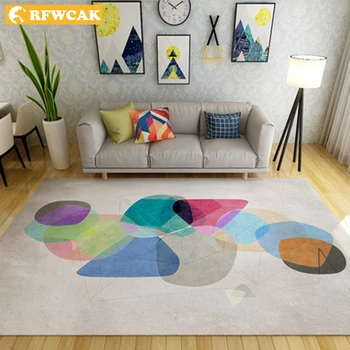 

Modern Minimalist Ink Painting Geometric Carpet Living Room Nordic Coffee Table Mat Home Non-slip And Moisture-proof