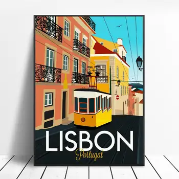 

Lisbon Travel Canvas Print Wall Art Poster Picture Modern Minimalist Bedroom Living Room Decoration No Frame
