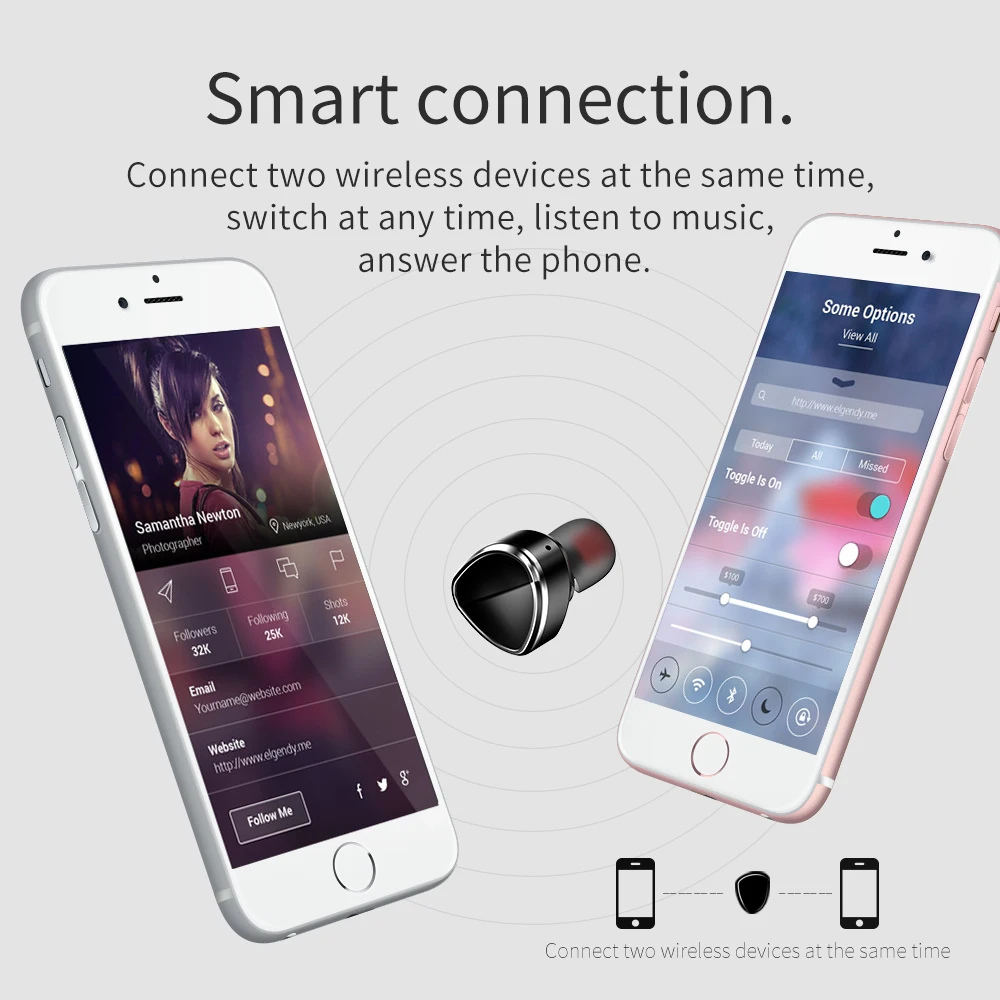 Мини гарнитура HOCO Bluetooth портативные невидимые беспроводные наушники 4 2 свободные