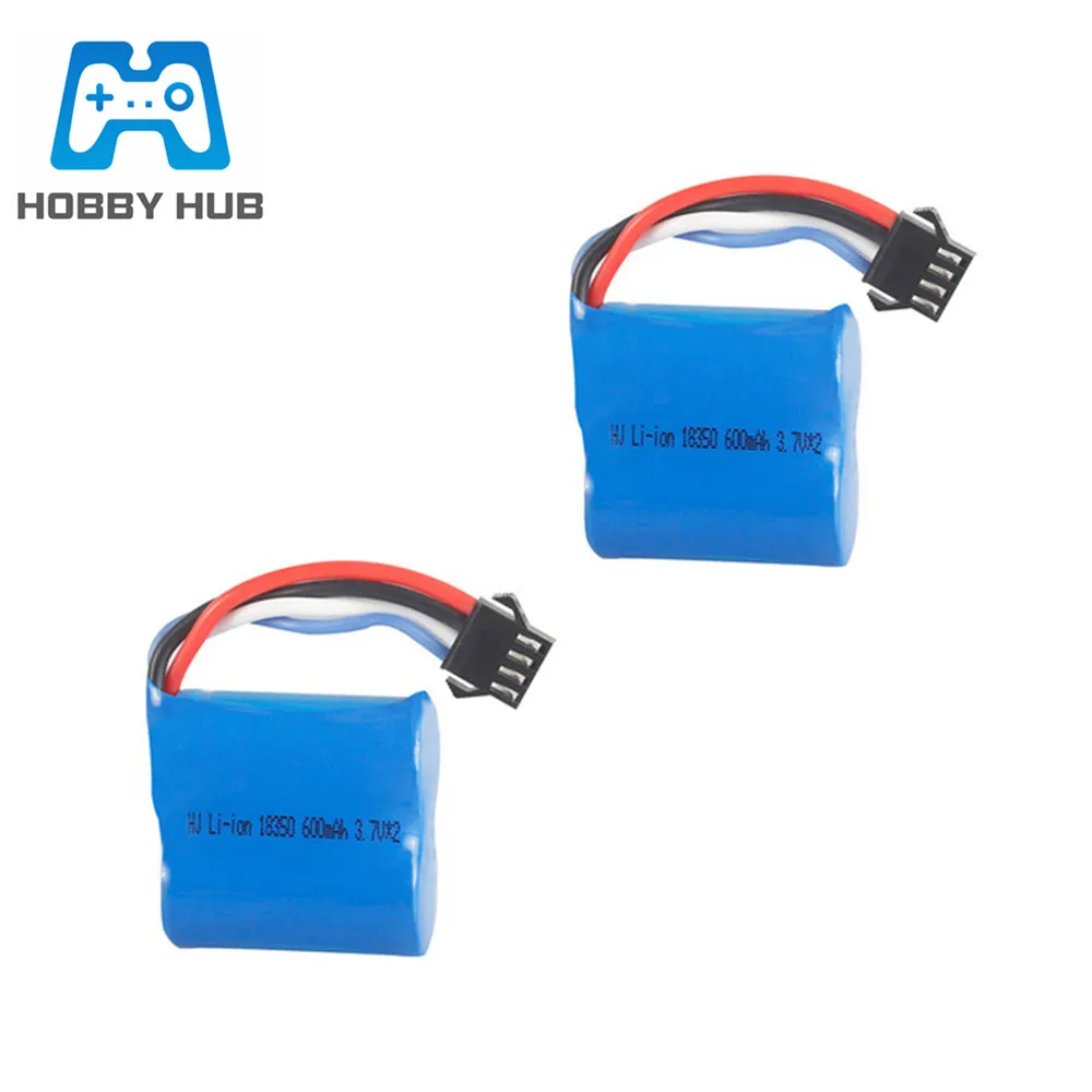2 шт./лот Lipo аккумулятор для UDI001 H100 H102 rc лодок 7 4 В 600 мАч 18350 JJRC S1 S2 S3 S4 S5 (3 7*2) | Игрушки