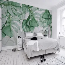 Пользовательские фото обои 3D Ручная роспись холст Картина маслом тропические растения зеленый лист гостиная спальня домашний декор настенная роспись