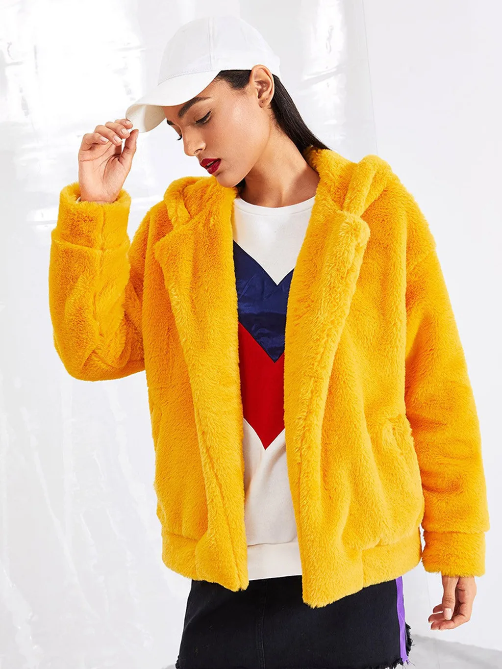Chaqueta mujer, зимнее пальто для женщин размера плюс, короткое пальто из искусственного меха, теплая меховая верхняя одежда с длинным рукавом, abrigos mujer invierno