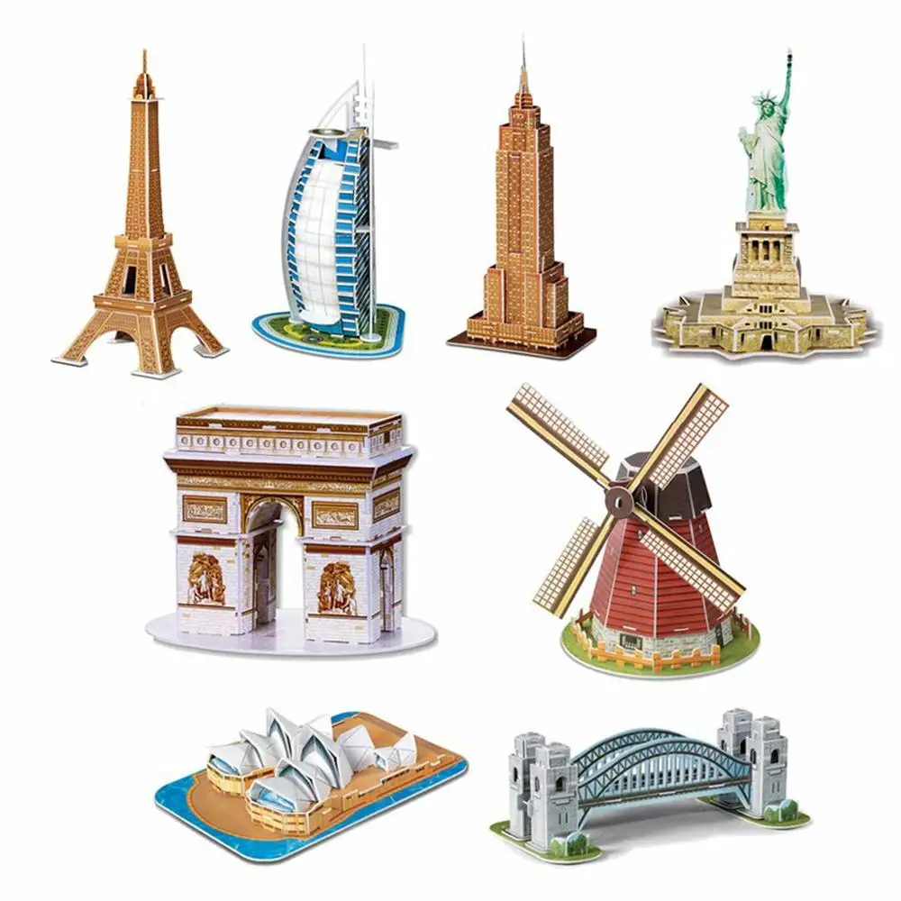 

World architecture 3D Three-Dimensional Puzzle Educational Toys Children Puzzle Diy Model Creative Kids & Adults Gift