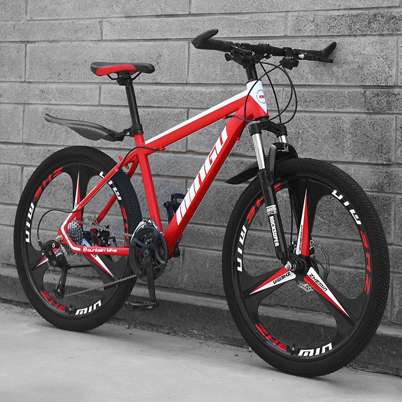 Mountain Bike Shifting Three-knife Wheel Off-road Double Disc Brakes Oil Brake Shock Absorber Road Racing Student Adult