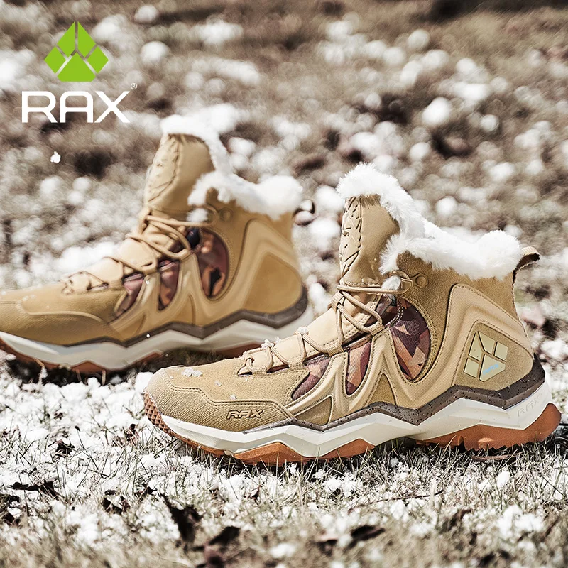 Kopen RAX Mannen Wandelen Schoenen winter Waterdichte Outdoor Sneaker Mannen Lederen Trekking Laarzen Trail Camping Klimmen sneeuw Sneakers Vrouwen