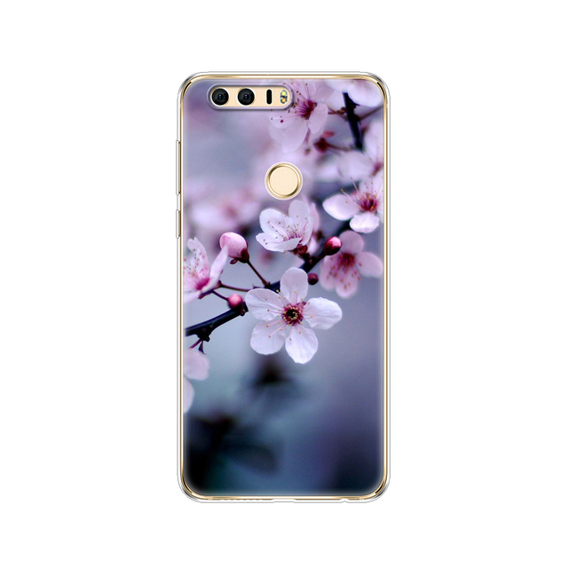 phone case for huawei honor 8 soft tpu silicon back cover 360 full protective printing clear coque