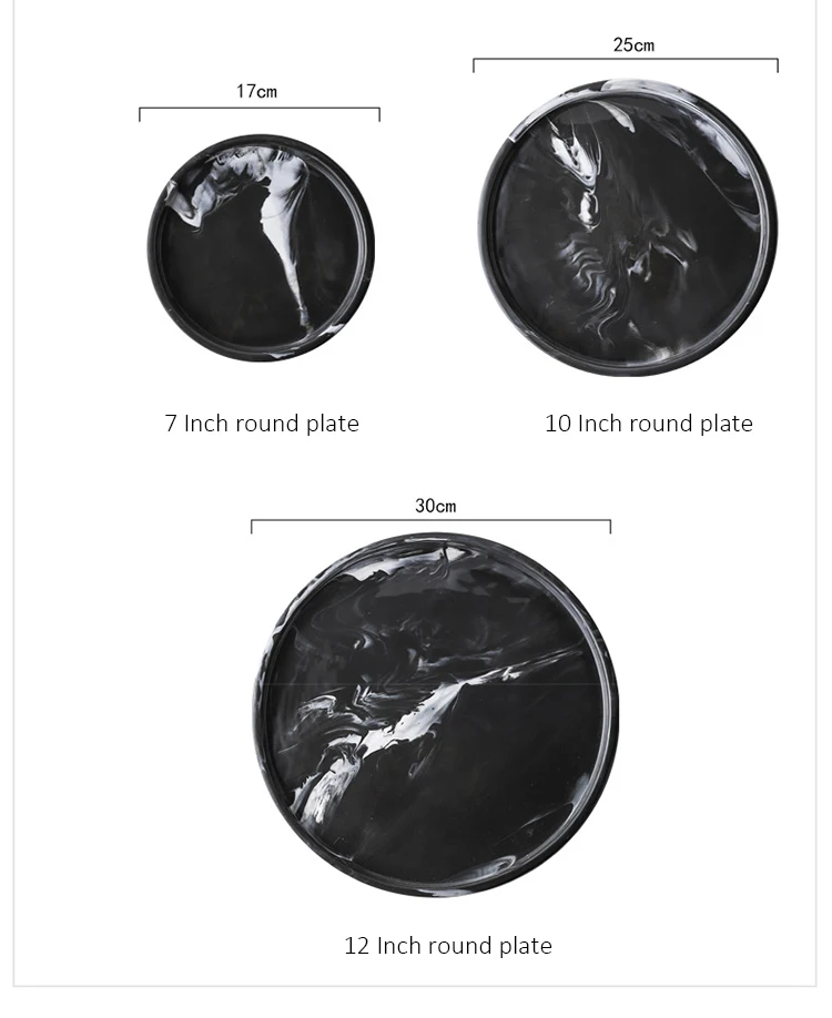 Нордическая черная мраморная керамическая тарелка западное блюдо десертная тарелка ювелирный лоток для хранения Аксессуары для посуды суши посуда для морепродуктов