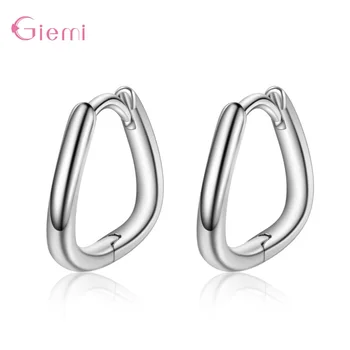 

Trendy Simple 925 Sterling Silver Small Triangle Pendant Geometry Hoop Earrings For Women Girl Geometric Jewelry Gifts